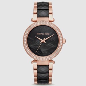 Midnight Pearl Crystal Watch - Rose Black Luxe Edition