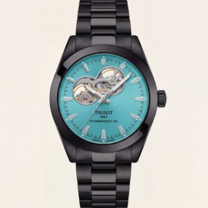 Aqua Blue Open-Heart Automatic Steel Watch