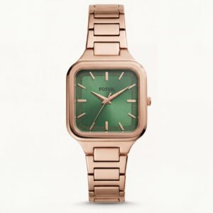 Emerald Square Gold Steel Quartz Watch