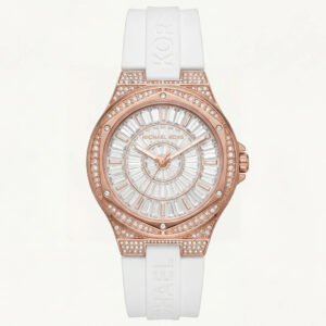 Crystal Halo Rose Gold Sport Watch - White Signature Strap Edition