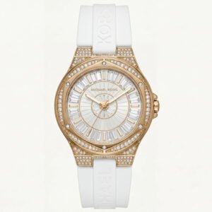 Crystal Halo Gold Sport Watch - White Signature Strap Edition
