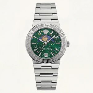 Medusa Emerald Celestial Watch - Signature Steel Edition