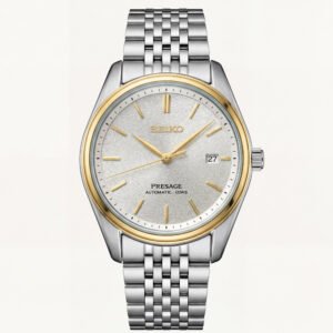 Silver & Gold Bezel Textured Dial Automatic Classic Men's Watch