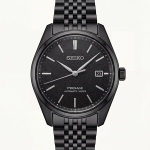 Black Textured Dial Automatic Power Reserve Men's Watch