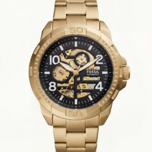 Gold Skeleton Dial Automatic Men's Watch