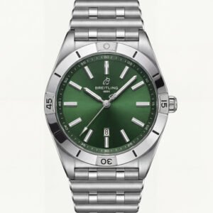 Emerald Green Sunburst Steel Luxury Men's Watch