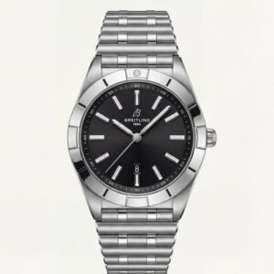 Silver Steel Black Dial Minimalist Men's Watch