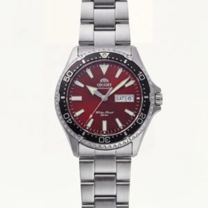 Crimson Red Diver Automatic Stainless Steel Watch
