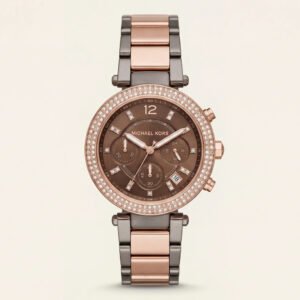 Mocha Rose Two-Tone Crystal Chronograph - Luxe Signature Edition
