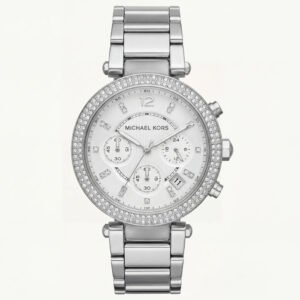 Silver Ice Crystal Chronograph Watch - Diamond Glow Luxe Edition