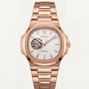 Rose Gold Open-Heart Automatic Steel Watch