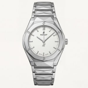 Silver White Luxury Steel Men's Watch with Minimal Dial