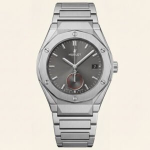 Silver Grey Minimalist Steel Men's Watch with Sub-Dial