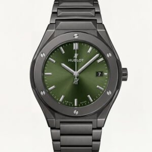 Matte Black Green Sunburst Dial Luxury Men's Watch