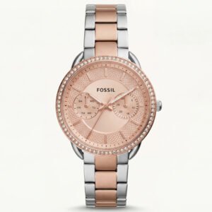 Two-Tone Rose Chronograph Crystal Bezel Watch - Signature Luxe Edition