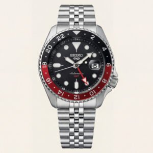 Black Dial Red-Black GMT Automatic Steel Watch