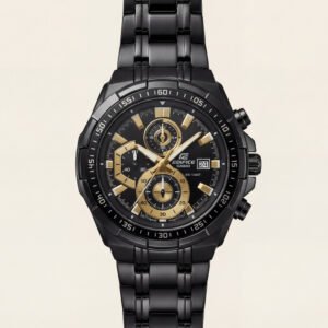 All-Black Gold Accent Chronograph Men's Watch