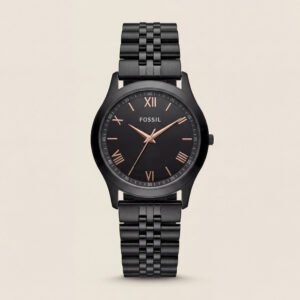 Black Steel Black Dial Classic Quartz Watch