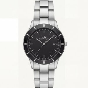 Silver Black Dial Minimalist Men's Watch