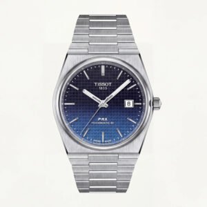 Centrix Navy Blue Waffle Dial Automatic Silver Watch