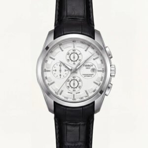 Luxury Chronograph Style Watch with Tachymeter Dial & Leather Strap