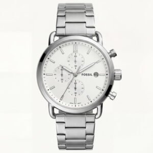 Classic Silver White Dial Stainless Steel Chronograph Watch