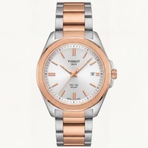 Two-Tone Rose Gold Solar Quartz Stainless Steel Classic Watch
