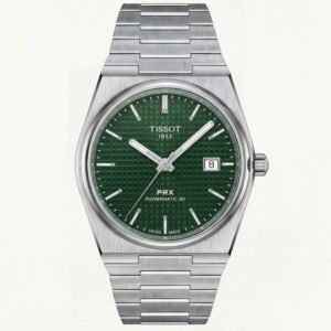 Centrix Emerald Green Waffle Dial Automatic Silver Watch