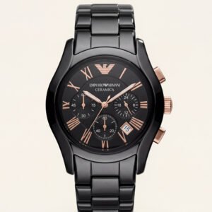Midnight Black Rose-Gold Chronograph Ceramic Watch