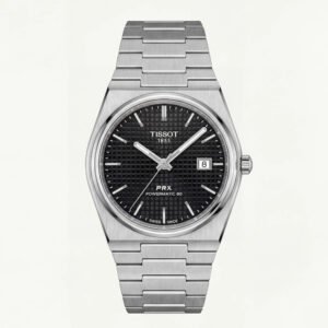 Centrix Black Waffle Dial Automatic Silver Watch