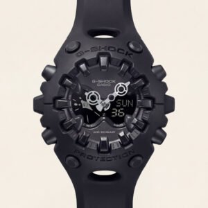Matte Black Shock-Resistant Hybrid Sports Watch