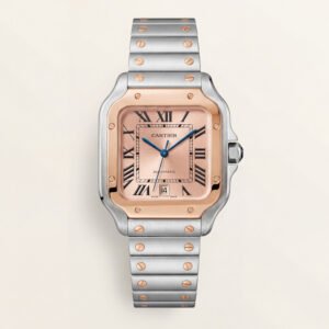 Champagne Gold Square Automatic Roman Dial Steel Watch