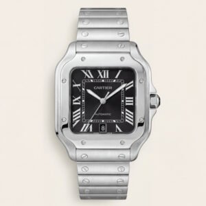 Classic Silver Square Automatic Roman Dial Steel Watch