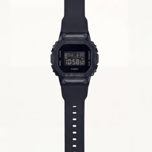 All-Black Digital Shock-Resistant Men's Watch with Tactical Resin Strap