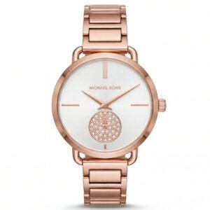 Rose Gold Stainless Steel Crystal Sub-Dial Minimal Luxury Bracelet Watch – Women