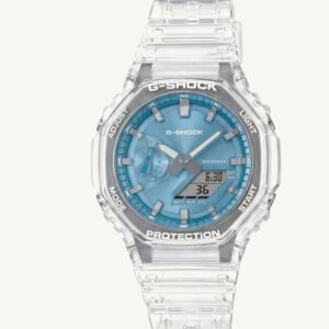 Transparent Case Blue Dial Digital-Analog Men's Watch