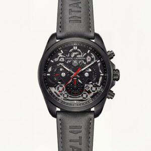 All-Black Skeleton Chronograph Watch for Men - Racing Edition