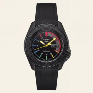 Black Automatic Dive Men's Watch with Multicolor Dial & Sport Strap