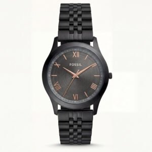 Black Steel Charcoal Dial Classic Quartz Watch
