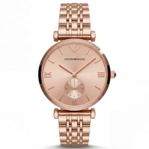 Rose Gold Sunray Dial Sub-Second Minimalist Luxury Bracelet Watch – Women