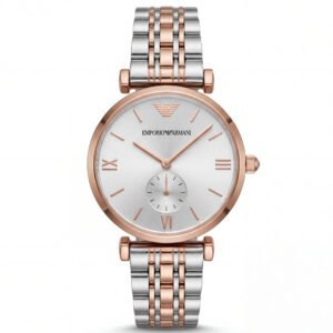 Two-Tone Steel & Rose Gold Silver Dial Sub-Second Elegant Bracelet Watch – Women