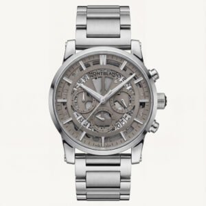 Premium Silver Skeleton Chronograph Watch for Men