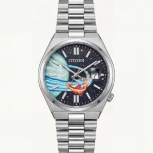 Celestial Astronaut Art Dial Stainless Steel Date Watch