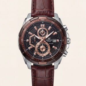 Luxury Brown Leather Chronograph Watch for Men