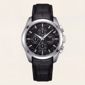 Black Dial Automatic Chronograph Men's Leather Strap Watch