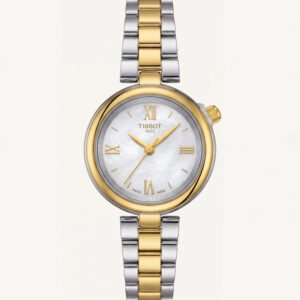 Two-Tone Gold & Steel Roman Numeral Mother-of-Pearl Dial Elegant Bracelet Watch – Women