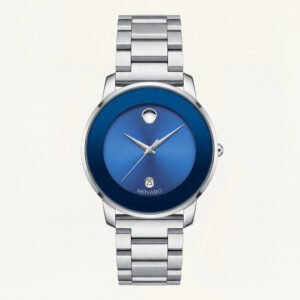 Ocean Blue Silver Minimalist Men's Watch