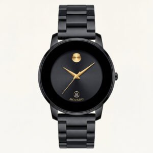 Midnight Black Gold Accent Minimalist Men's Watch