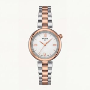 Two-Tone Steel & Rose Gold Roman Dial Elegant Bracelet Watch – Women