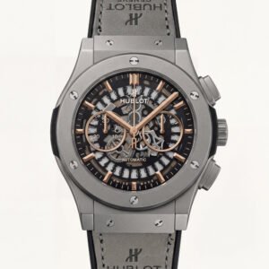 Grey Skeleton Chronograph Watch - Premium Leather Strap Edition